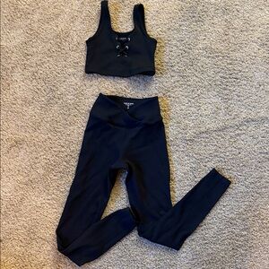 Year of Ours Black Leggings and Top Set
